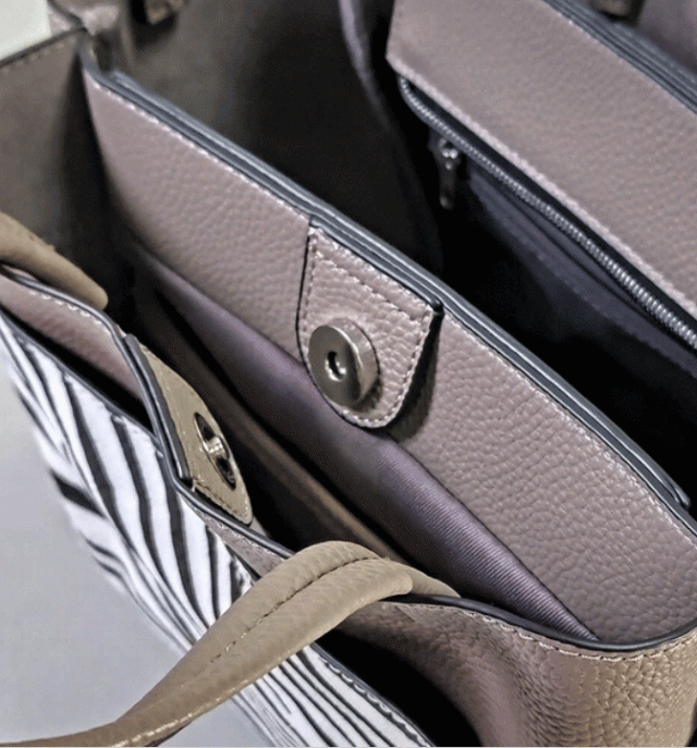 ホースレザーXフェイクレザー トートバッグ アニマル柄 バック 本革