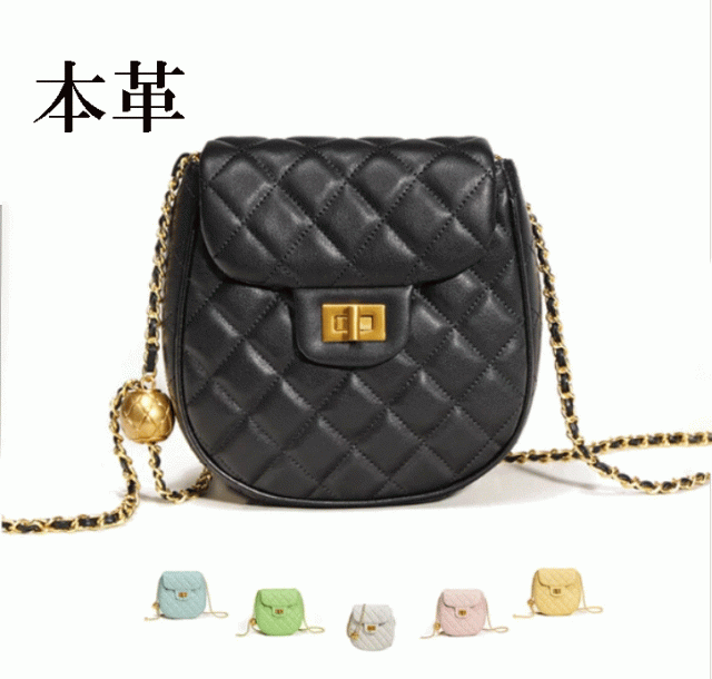 ショルダーバッグ レディース 2way チェーンショルダー 革 本革 キルティング レザーココボール マトラッセ　軽量　斜め掛け　大人可愛い　レザー　シンプル　おしゃれ
