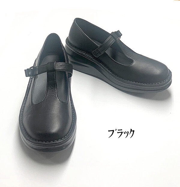 日本製 本革 ハンドメイド Tストラップシューズ カジュアル 3e