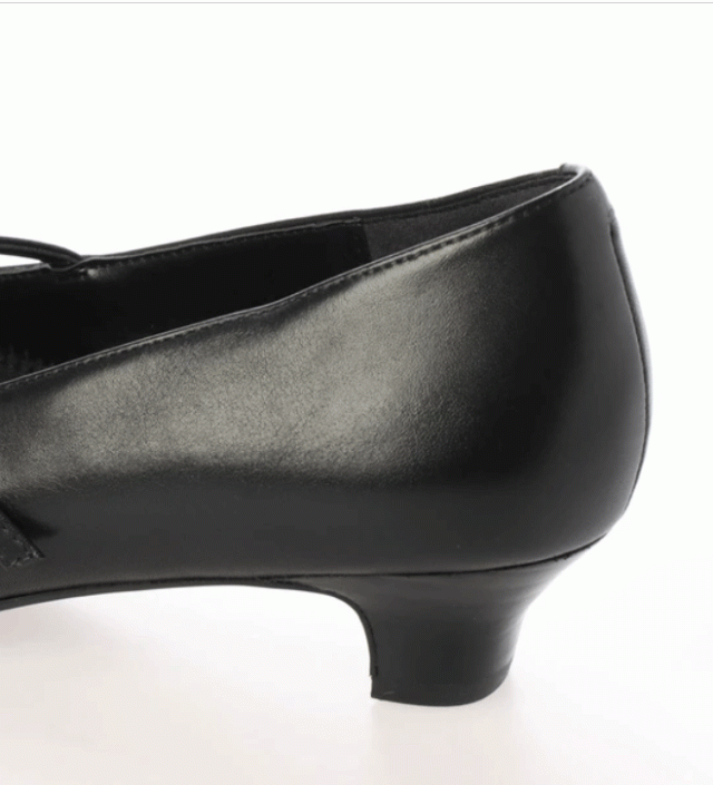 本革 本革スクエアローヒールストラップパンプス パンプス 歩きやすい