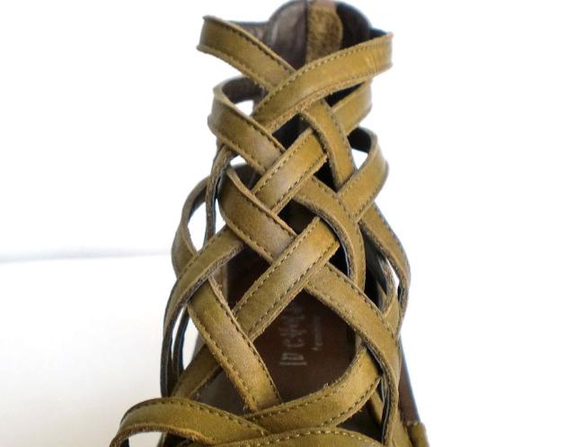 日本製 本革 編み込み サンダル クロスサンダル 幅広 3e 4e 外反母趾