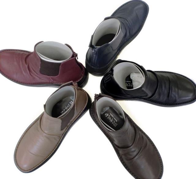 日本製 本革 サイドゴアブーツ レディース ショートブーツ ウェッジ