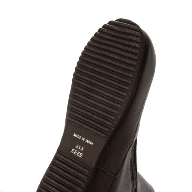 日本製　本革　革ブーツ　ショートブーツ　ふかふかインヒール ナナメジッパーデザインブーツ　幅広　4e 外反母趾　おしゃれ　3cmヒール　履きやすい　歩きやすい　カジュアル