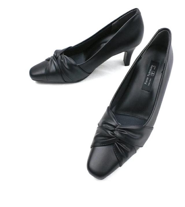 フォーマルパンプス 3e 黒 幅広 太めヒール 6.5cm ソフトスクエアトゥ ブラック ツイスト コンフォート 冠婚葬祭 通勤 ビジネス リクルート ラックパンプス 痛くない コンフォートパンプス 防滑　抗菌　防臭　外反母趾