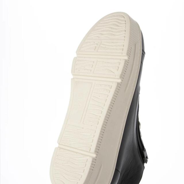 日本製　本革　牛革　レザースニーカー　厚底　レースアップスニーカー　ハイカットスニーカー　幅広　4e 外反母趾　美脚　脚長　ふかふか厚底ソール　ファスナー　履きやすい　脱ぎやすい　歩きやすい　疲れにくい　カジュアル　おしゃれ　ブラック　アイボリー