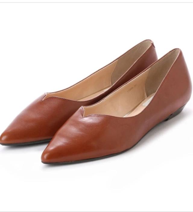 本革パンプス フラット フラットパンプス 痛くない 走れるパンプス v