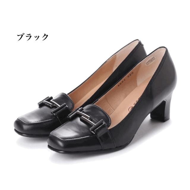 本革　牛革　レザーパンプス　柔らかレザー　飾り付きパンプス　幅広　3e  外反母趾　コンフォートパンプス　履きやすい　歩きやすい　レディース靴　おしゃれ　ローヒール　通勤　フォーマル　シンプル　入学式　卒業式　リクルート_1