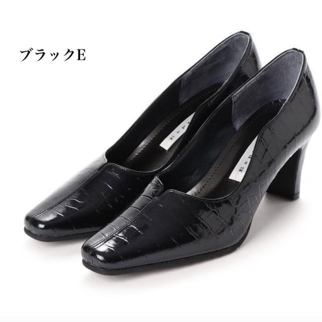 日本製　本革　レザーパンプス　幅広　3e  外反母趾　楽ちん　デザインパンプス　Vカット　おしゃれ　上品　シンプル　エレガント　低反発　履きやすい　痛くない　歩きやすい_2