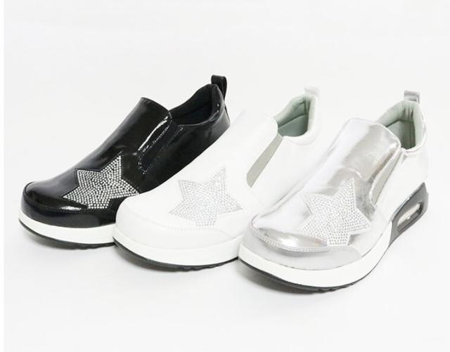 スニーカー スターデザイン ラインストーン きらきら エアー付