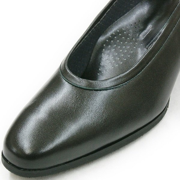 日本製 本革 パンプス 定番 幅広 3e ソフト ラム フォーマル 冠婚葬祭