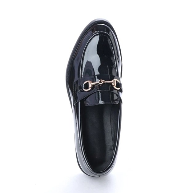 ゴールド レディースファッション ビットローファーマニッシュシューズ