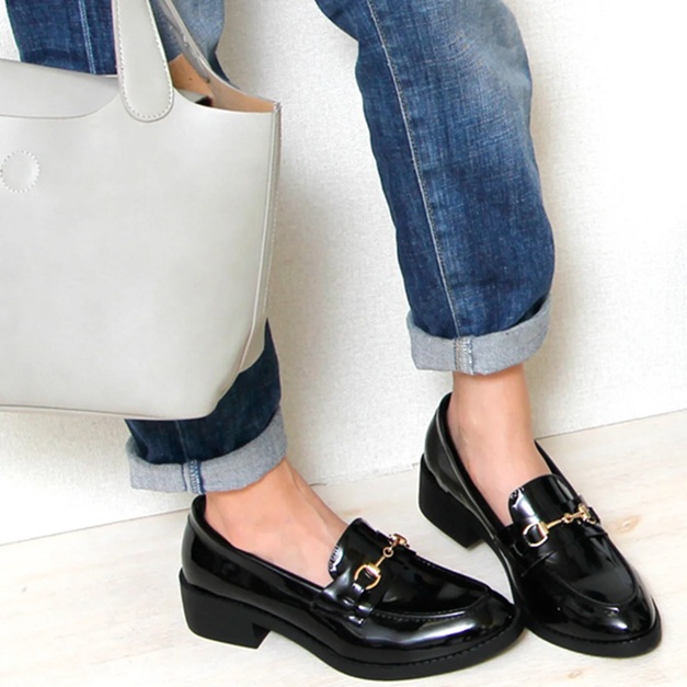 ファッション レディースファッション ビットローファーマニッシュ