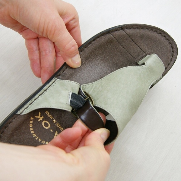 日本製 本革 サンダル レザーサンダル トングサンダル 幅広 4e