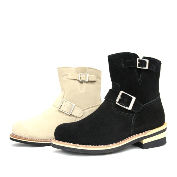 本革 スエード ブーツ 本格ショートエンジニアブーツ メンズ BIGサイズ