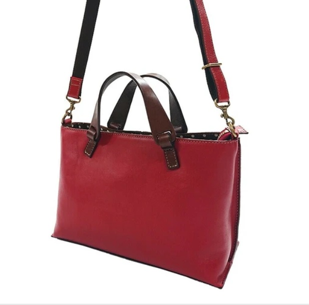 日本製 レザーバッグ 2way ショルダーバッグ ハンドバッグ 中ドット柄