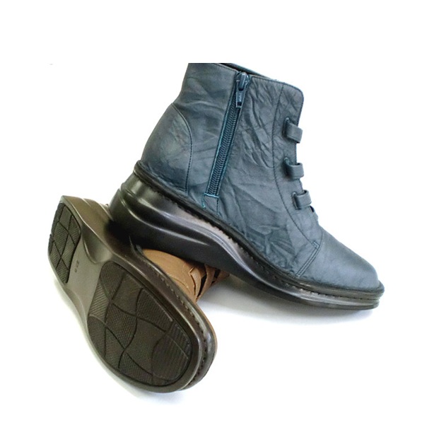 本革　日本製　レザーブーツ　ブーツ　ショーツブーツ　幅広　3e  外反母趾　サイドジップショートブーツ　カジュアル シューズ ファスナー ぺたんこ 約5cm　厚底_9