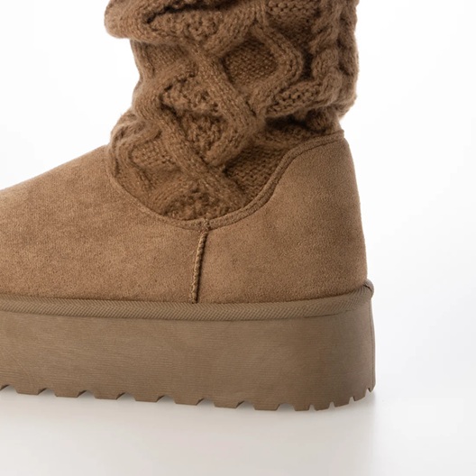 厚底 リブニットソックス ムートンブーツ　ブーツ　ニット　ソックス　伸縮性　防寒効果　フィット　トレンド感　デイリー　旅行　ショッピング　アレンジ可能　おしゃれ　あたたかい 厚底 リブニットソックス ムートンブーツ ブーツ ニット ソックス 伸縮