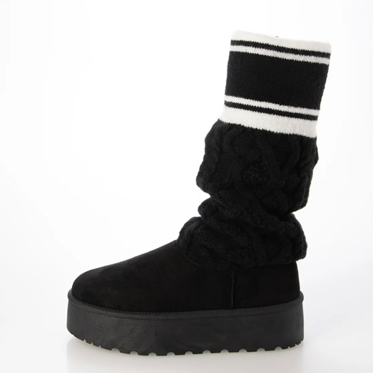 厚底 リブニットソックス ムートンブーツ ブーツ ニット ソックス 伸縮