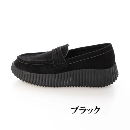 ローファー　厚底　スエード　厚底ローファースエードシューズ　マニッシュ　カジュアル　歩きやすい　履きやすい　疲れにくい　カジュアルシューズ　おしゃれ　旅行　通勤　通学　秋冬_2