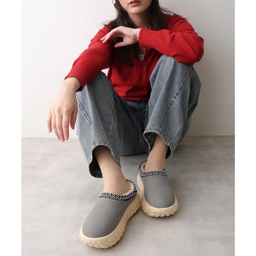 ボリュームファー ムートンシューズ 厚底 凹凸ソール ふかふかファー