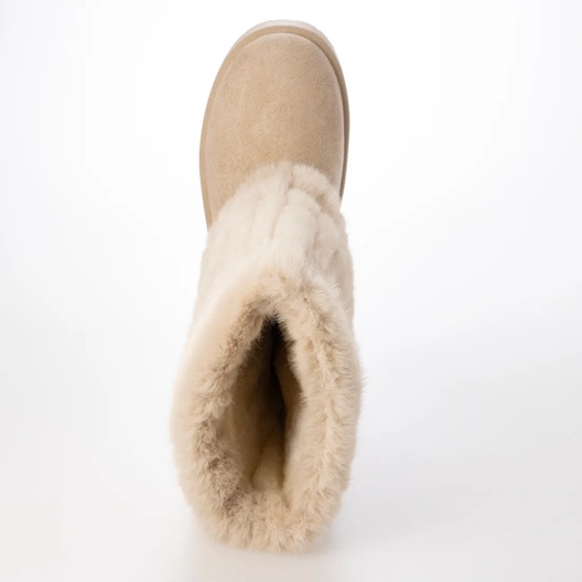 ブーツ 厚底 ファーカバー ミドル丈 ムートンブーツ ふわもこファー