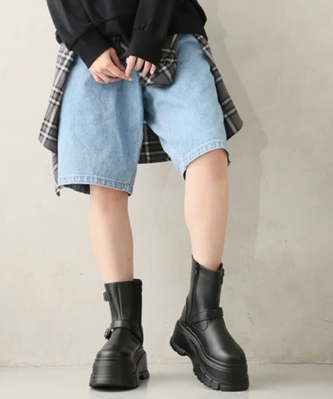 ブーツ エンジニアブーツ 厚底 プラットフォーム デザインソール