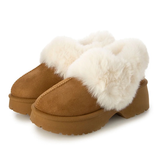 厚底 デザインソール バックバンド ムートンシューズ ポインテッドトゥ