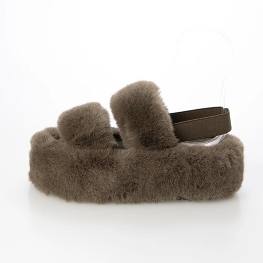 厚底 プラット フォーム バックバンド ファーサンダル サンダル