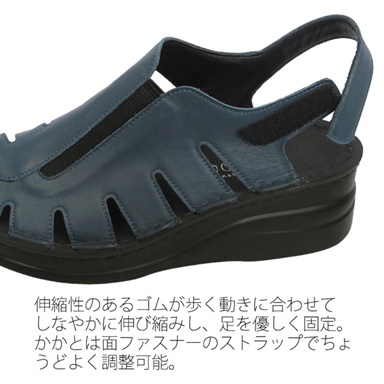 日本製　本革　サンダル　エアスリットレザーサンダル　幅広　３E　外反母趾　厚底　美脚　脚長効果　履きやすい　歩きやすい　痛くない　通気性　蒸れにくい　スリット　上品　おしゃれ_6