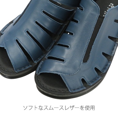日本製　本革　サンダル　エアスリットレザーサンダル　幅広　３E　外反母趾　厚底　美脚　脚長効果　履きやすい　歩きやすい　痛くない　通気性　蒸れにくい　スリット　上品　おしゃれ_7
