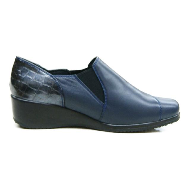 日本製 本革 幅広 3e エナメル 型押し ゴージャス ウエッジパンプス