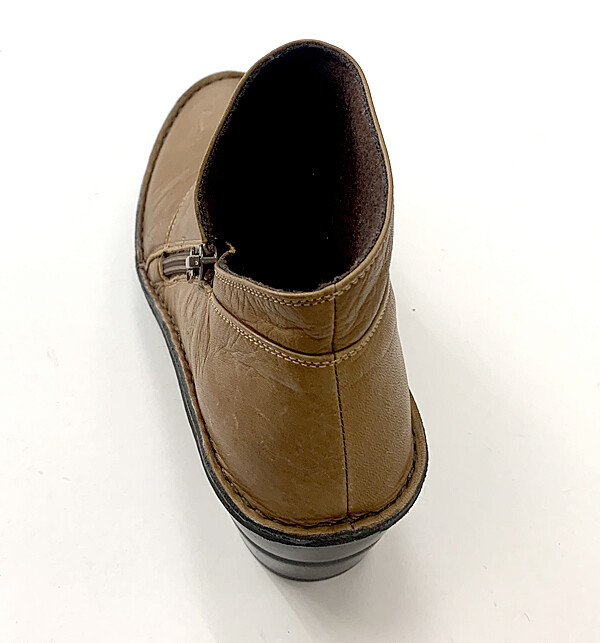 本革　日本製　ハンドメイド　ウエッジソールサイド　サイドファスナー　ショートブーツ　踵高5cm　22.0 -24.5cm　小さいサイズ　20代　３０代　40代　ブラック　ブラウン　ネイビー　歩きやすい　着脱しやすい　2e