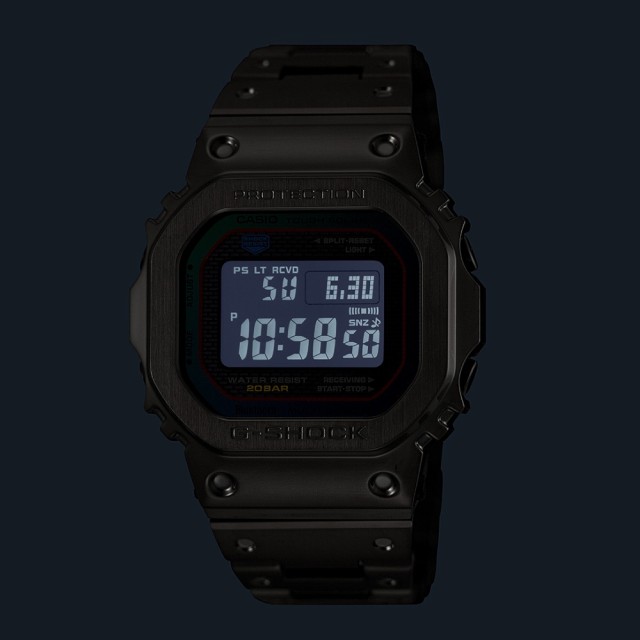 CASIO カシオ G-SHOCK Gショック 腕時計 メンズ ソーラー電波 フルメタル ブラック ブルーグリーン GMW-B5000BPC-1JF 【安心の5年保証】