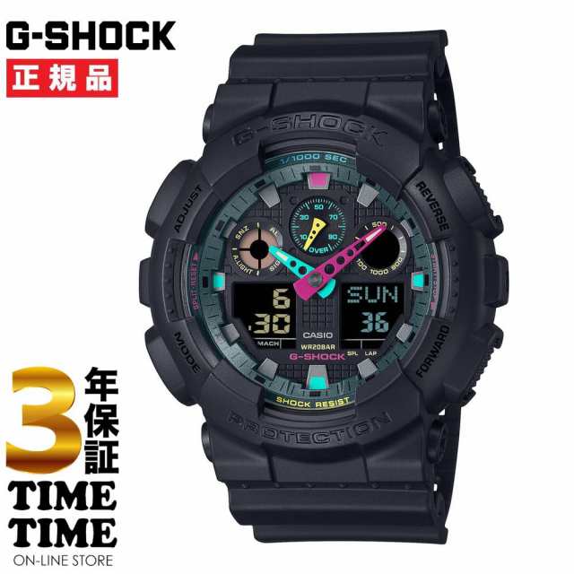 CASIO カシオ G-SHOCK Gショック Multi Fluorescent color series ブラック GA-100MF-1AJF  【安心の