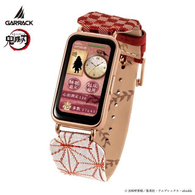 GARRACK ギャラック 鬼滅の刃 スマートウォッチ 竈門禰豆子モデル 心拍数 睡眠測定 西陣織 KY002-N 【安心のメーカー1年保証】の通販は