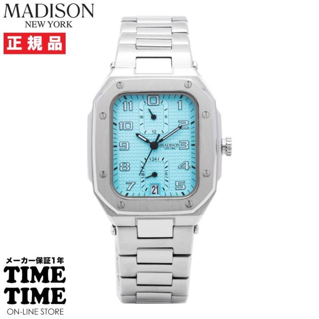 MADISON NEW YORK マディソンニューヨーク フィフス・アベニュー デュアルタイム メンズ アイスブルー MA011012-6 【安心のメーカー1年保の通販は