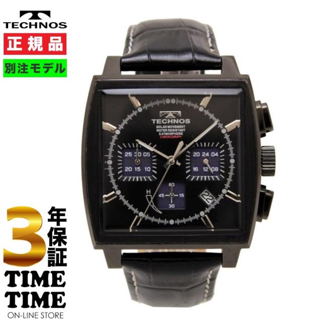 テクノス] 腕時計 デイト 100周年モデル T6C28GB メンズ ブラック