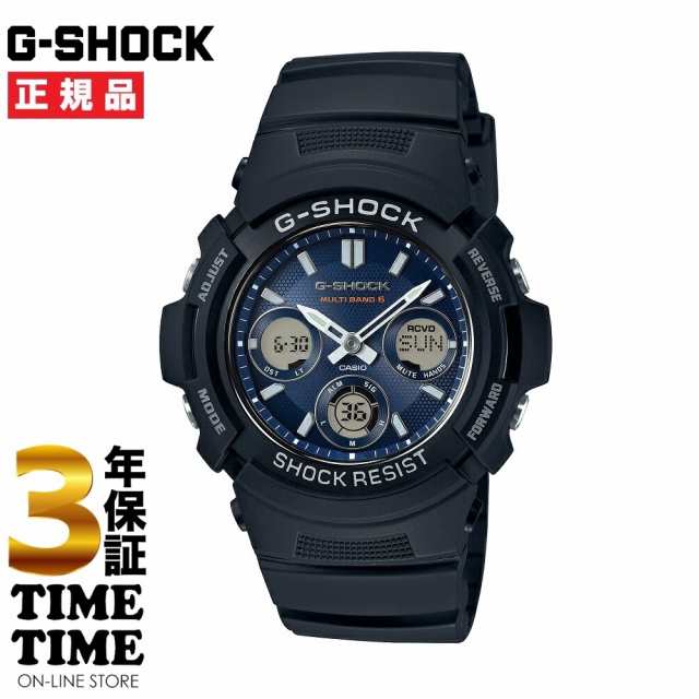 CASIO カシオ G-SHOCK Gショック ソーラー電波 アナデジ ブラック ブルー AWG-M100SB-2AJF 【安心の3年保証】