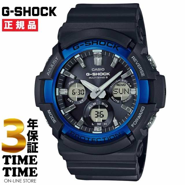 CASIO カシオ G-SHOCK Gショック ソーラー電波 ブラック ブルー GAW-100B-1A2JF【安心の3年保証】