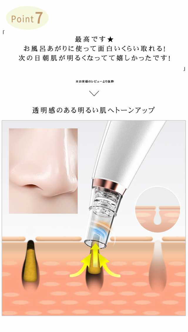 毛穴吸引器 毛穴洗浄 毛穴ケア 美顔器 角栓取り ピンセット - ボディ