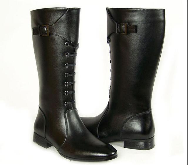 乗馬用品 本革 乗馬ブーツ 合成皮革 ブーツ 長靴 ロングブーツブラック