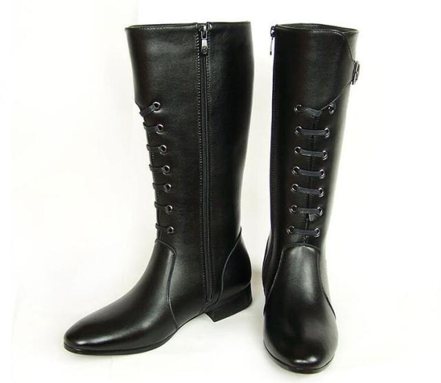 乗馬用品 本革 乗馬ブーツ 合成皮革 ブーツ 長靴 ロングブーツブラック