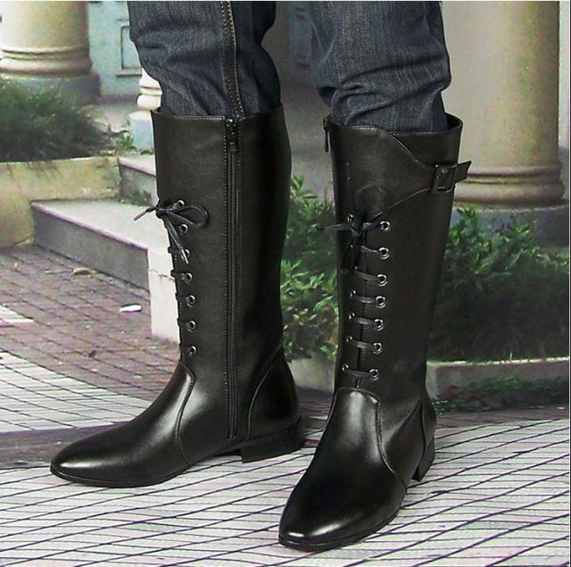 乗馬用品 本革 乗馬ブーツ 合成皮革 ブーツ 長靴 ロングブーツブラック