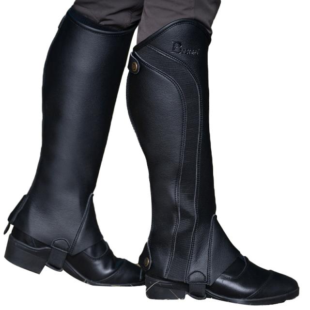 乗馬用 ハーフチャップス 合皮 人工皮革 乗馬用品 馬具 乗馬チャップス ゲートル プロテクター ガード 男女兼用 レディース メンズ ジュニア子供 脚絆