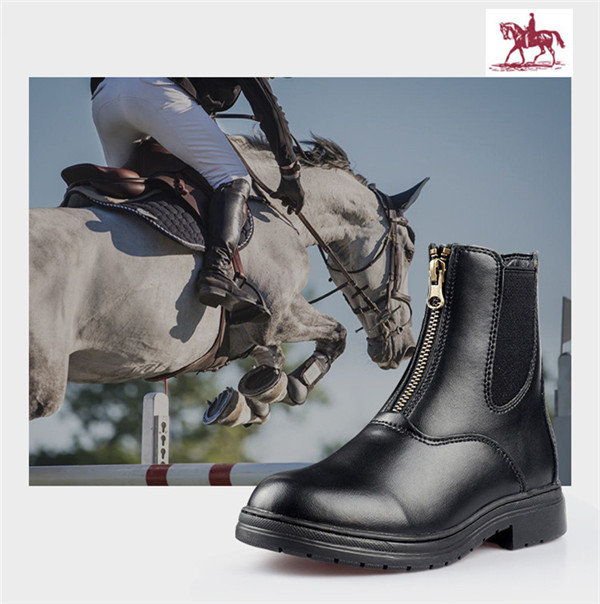 乗馬用品 本革 乗馬ブーツ 牛革 ブーツ ショットブーツ ブラック 馬具