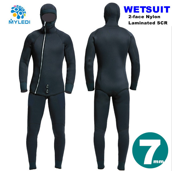 ウェットスーツ 7mm フード付き 2ピース ダイビング スピアフィッシング スキューバ フルスーツ マリンスポーツ シュノーケル 魚突きの通販は 15,478円