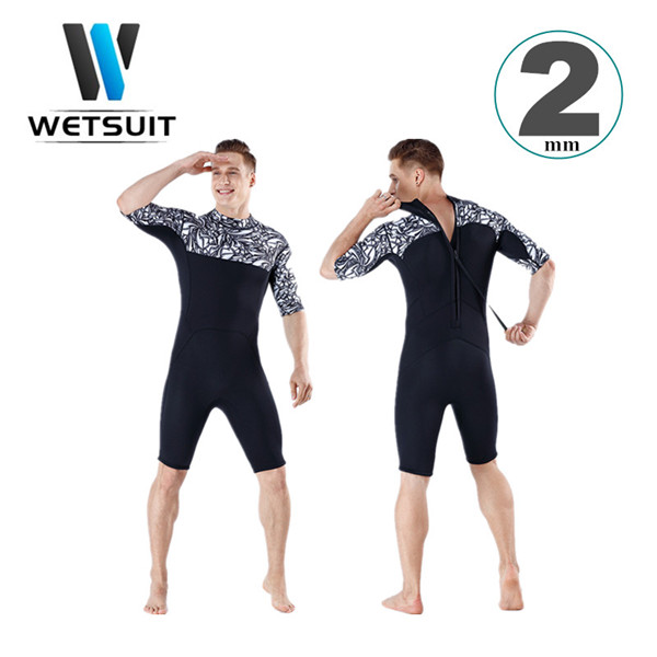 ウエットスーツ メンズ 迷彩 水着 スプリング ダイビングスーツ ショーティー 2mm 半袖 スイムウエア マリンスポーツの通販は 6,719円