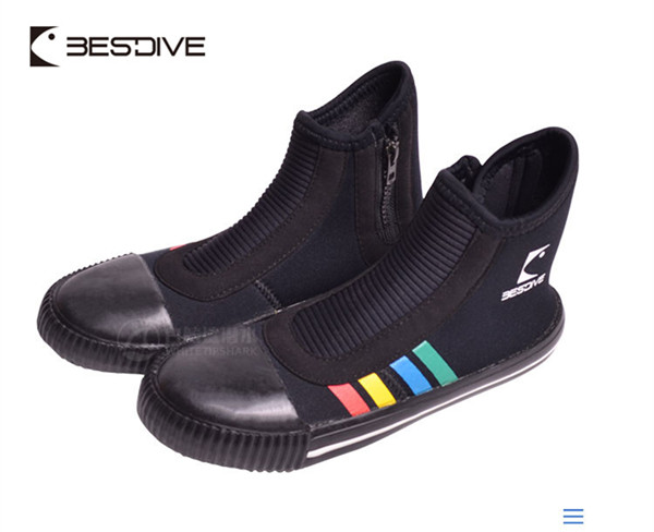 ウェットスーツ 男女兼用 ダイビング ブーツ 5mm ハイカット ジッパー ブーツ マリンシューズ Diving Wetsuits