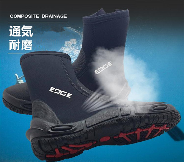 ウェットスーツ 男女兼用 ダイビング ブーツ 3mm ハイカット ジッパー ブーツ マリンシューズ Diving Wetsuits_2