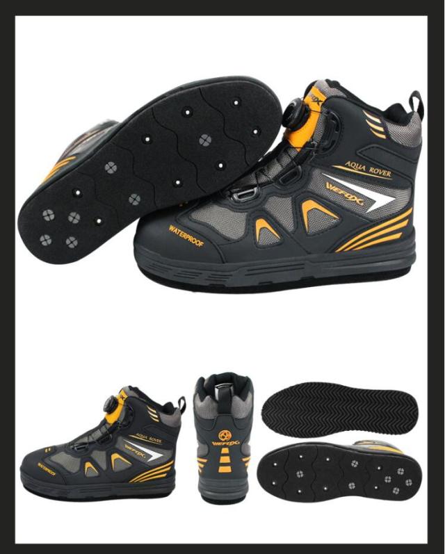 フィッシングシューズ フェルト スパイクソール 靴 靴紐ロック